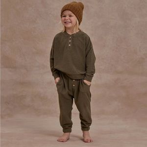 •SOLD• Rylee + Cru - Henley Sweatshirt Set in Army 6/7